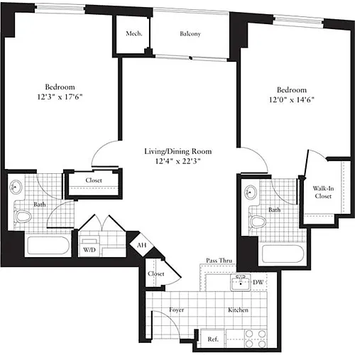 Floor plan 2 Bedrooms B