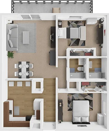 Floor plan Tower Two Bedroom