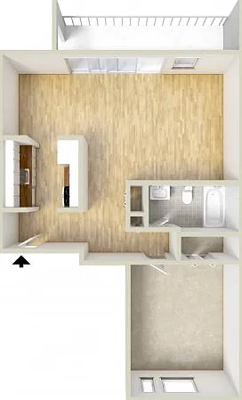 One bedroom floor plan One bedroom floor plan