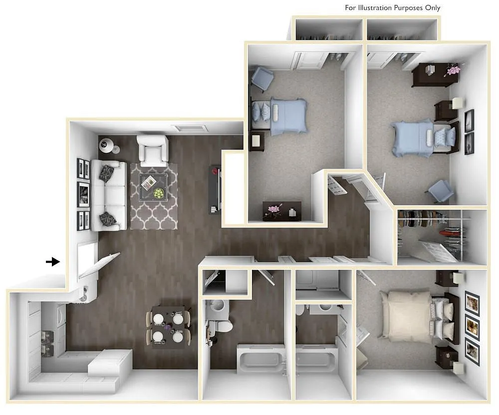 Floor plan Three Bedroom