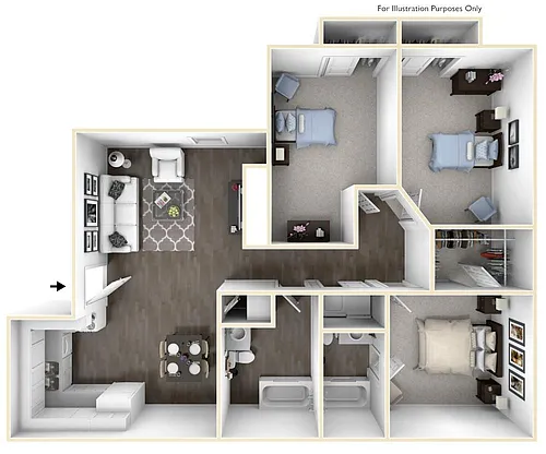 Floor plan Three Bedroom