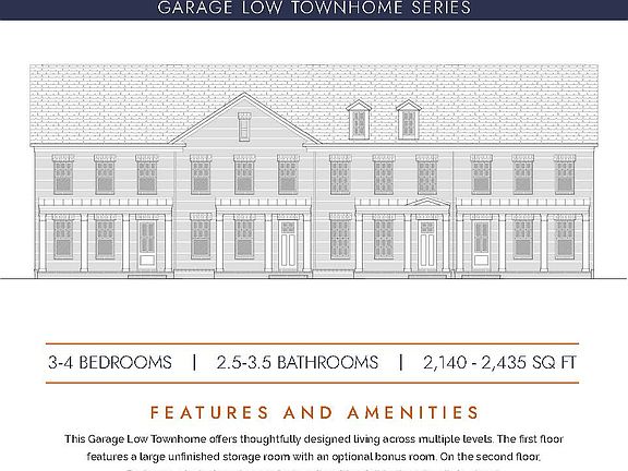 The Waverly features four bedrooms, three and a half baths, and a two-car garage.