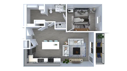 Floor plan One bedroom B MOD