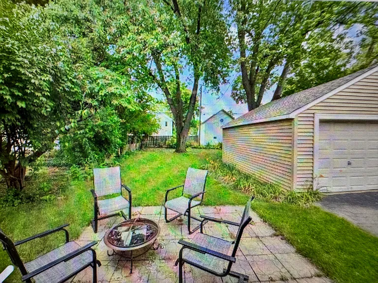 Back Yard with one car garage per unit