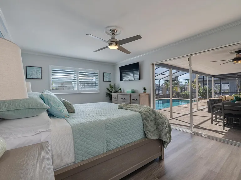 Direct access to patio/pool from master bedroom slider.