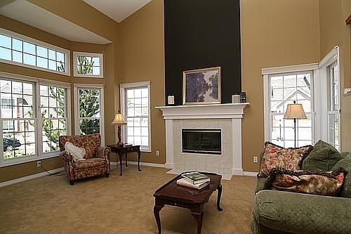 vaulted living room