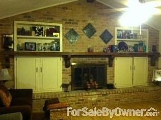 Wood burning fire place.