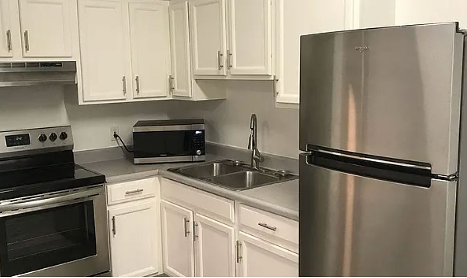 Kitchen with stainless steel appliances