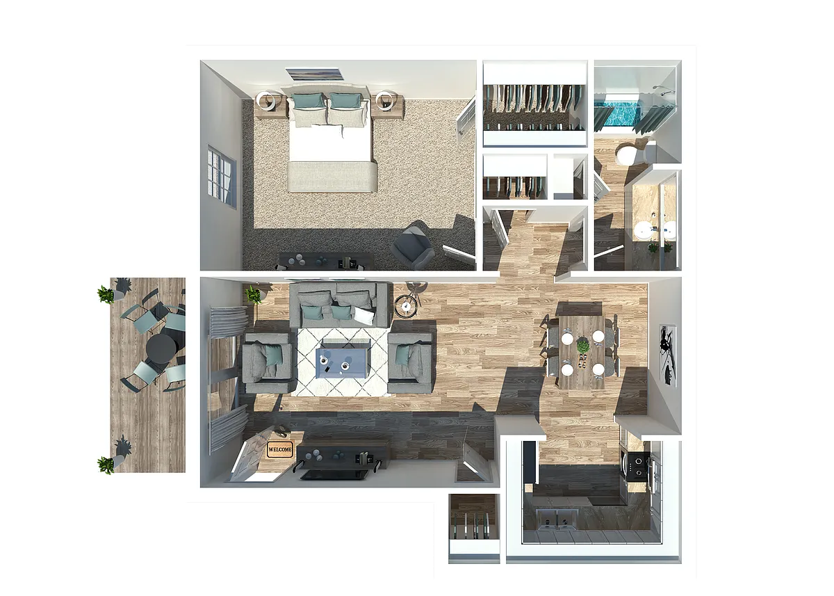 Floor plan 1 Bedroom 1 Bath