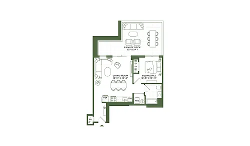 Floor plan 1Bed/1 Bath-A4