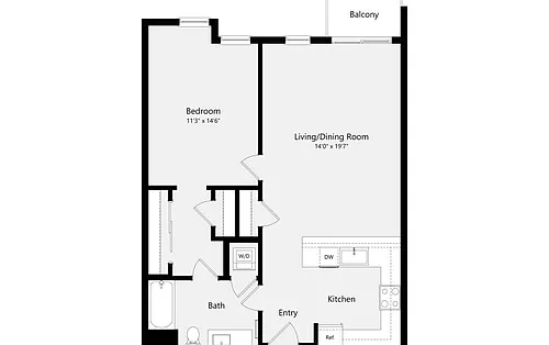 Floor plan 1B-J