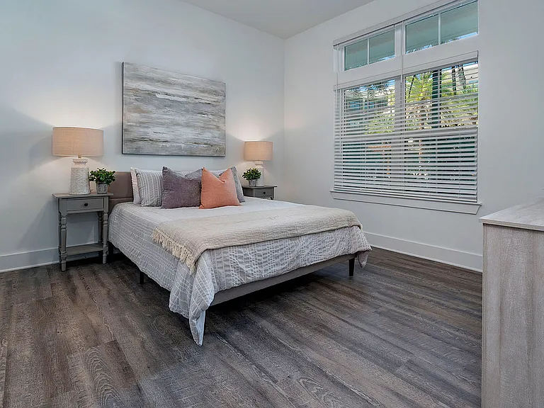 Experience tranquility in this beautifully designed bedroom, perfect for relaxation.