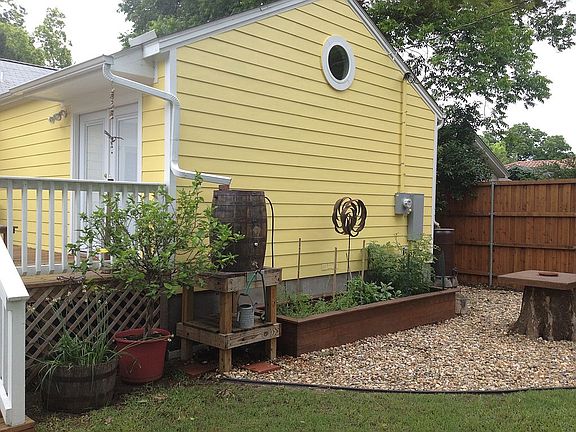 Herb Garden with rain barrel