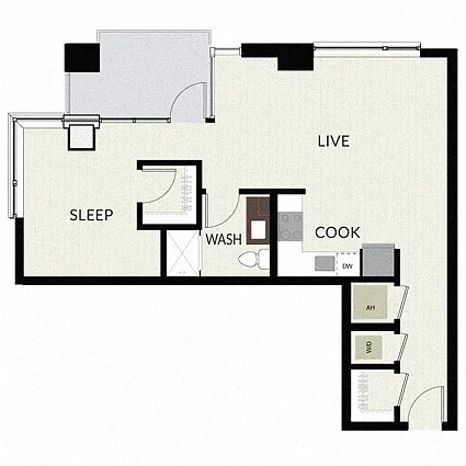 Floor plan 1 Bed/1 Bath-A8