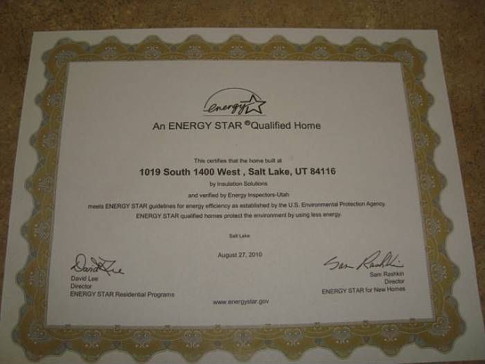 Energy Star Certificate