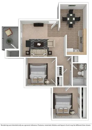 Floor plan Two Bedroom One Bath