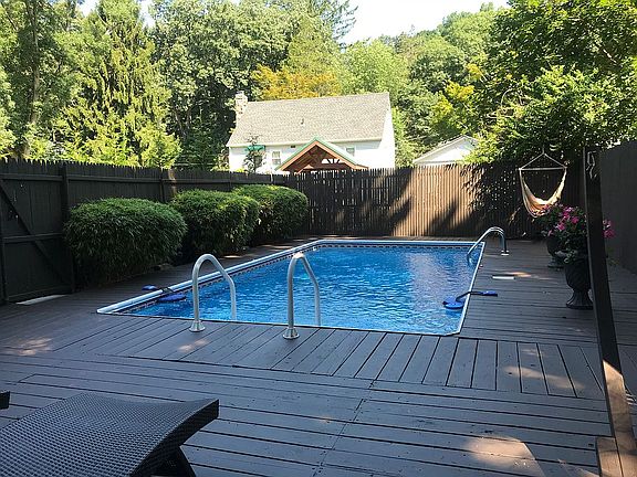 Fenced in inground pool