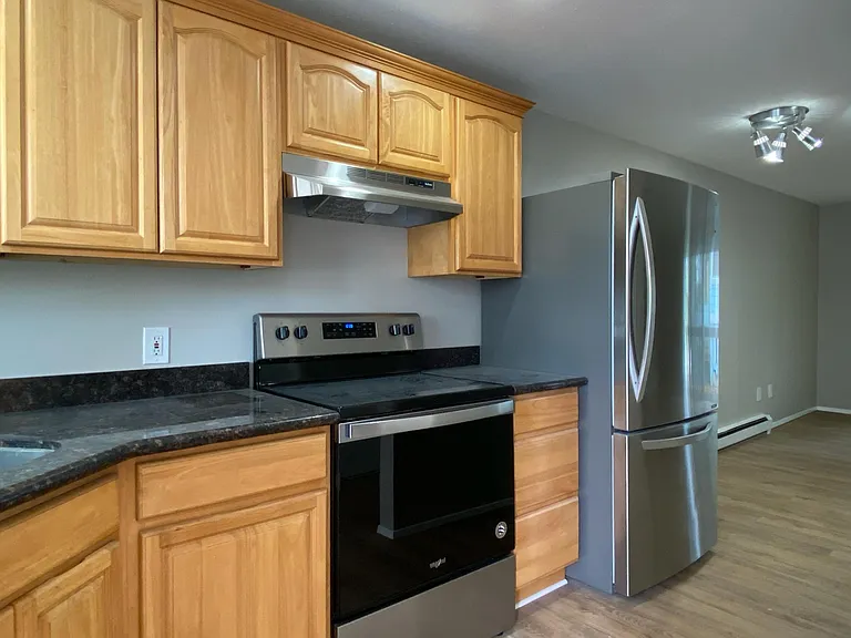 Kitchen with newer stainless appliances