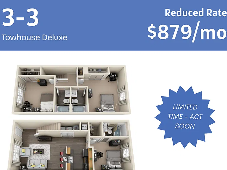 3-3 Townhome Deluxe 3-3 Townhome Deluxe