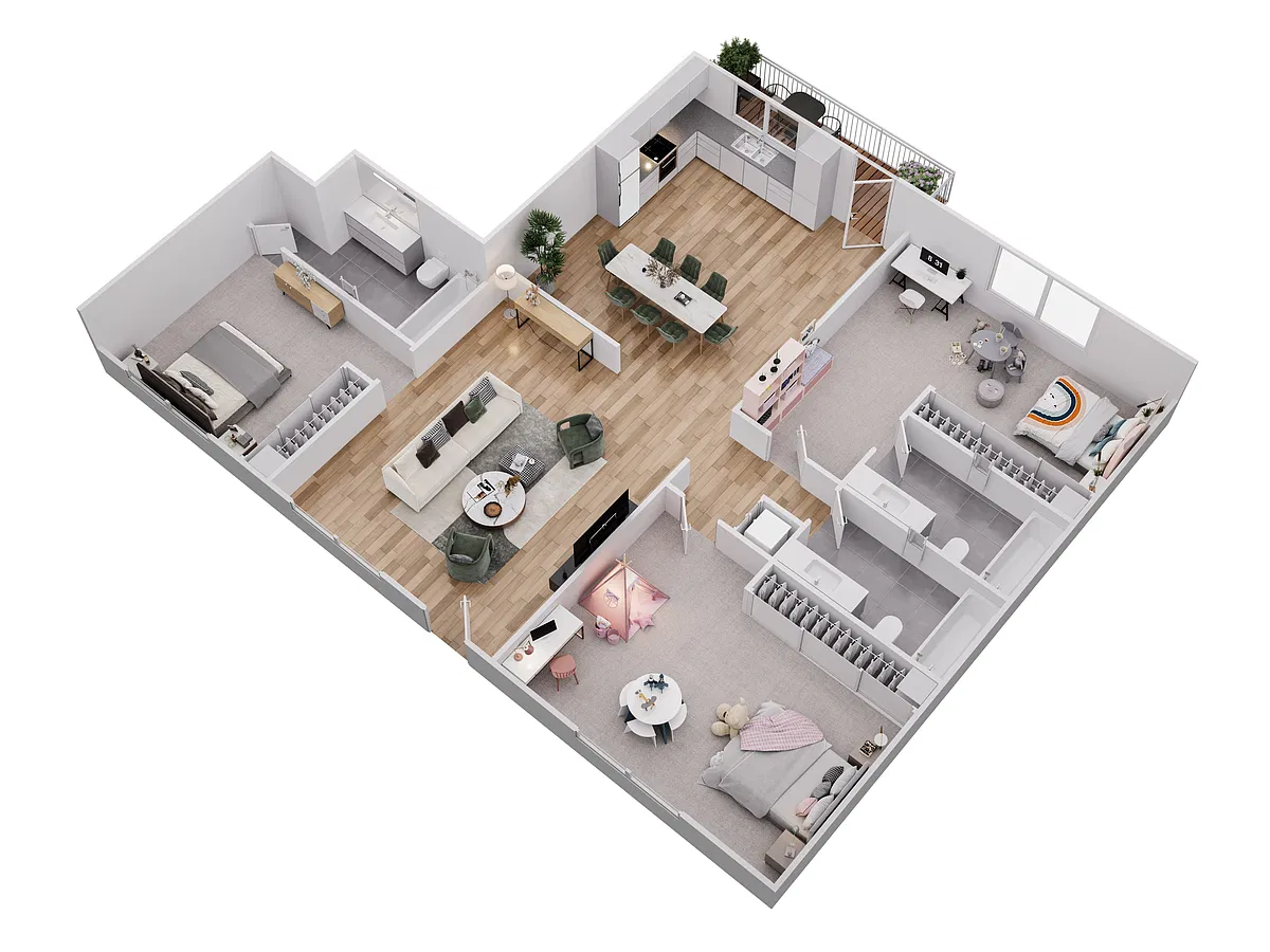 Floor plan 3 BEDROOM 1219 SQUARE FEET
