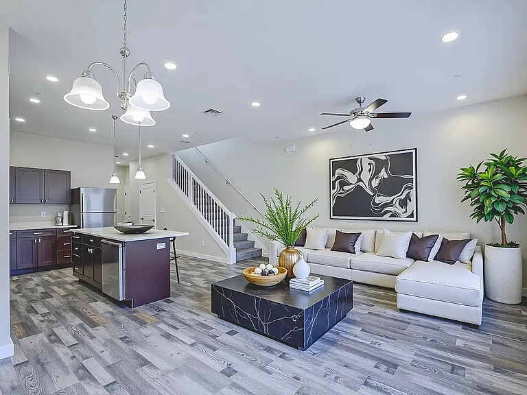 Belcara Luxury Townhomes Living Room & Kitchen