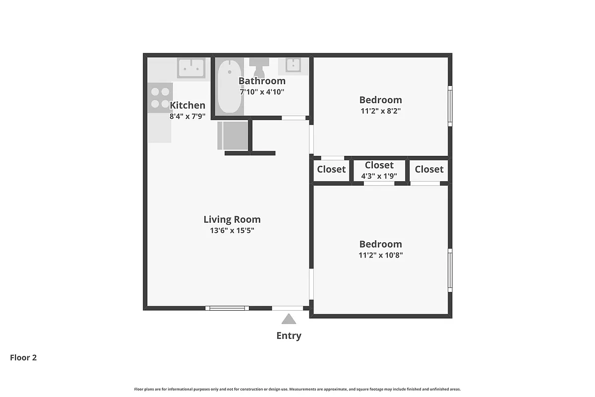 Floor plan Deluxe 2-Bedroom