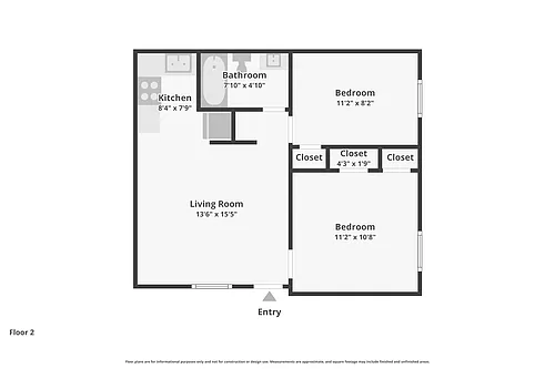 Floor plan Deluxe 2-Bedroom