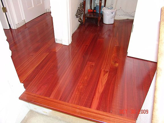 Bloodwood flooring - upstairs