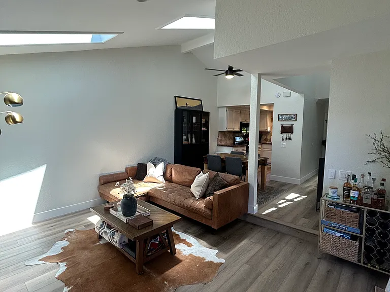 Large open floor plan with natural light coming from skylights on both 1st and 2nd floor
