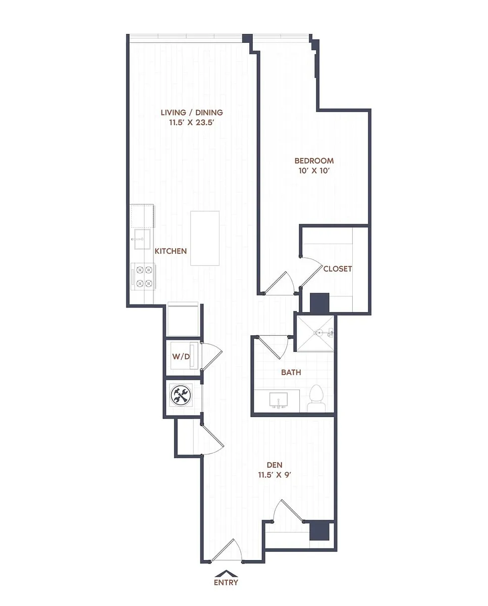 Floor plan 1 Bed/1 Bath-A16
