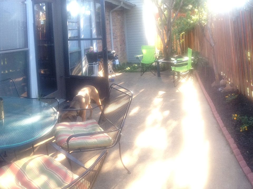 The patio is peaceful