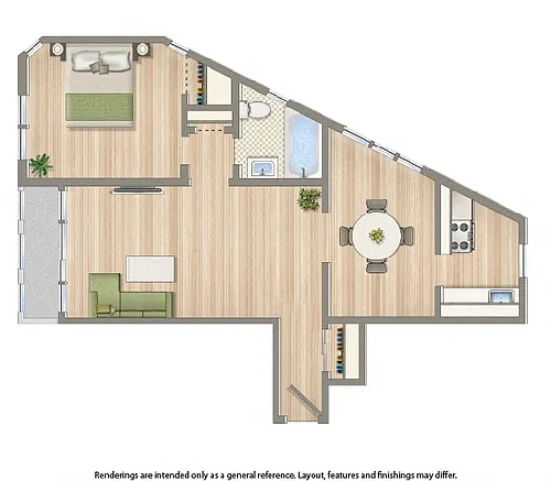 Floor plan 1 Bedroom D 01 Tier