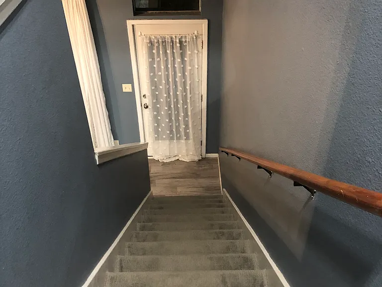 Carpeted stairs