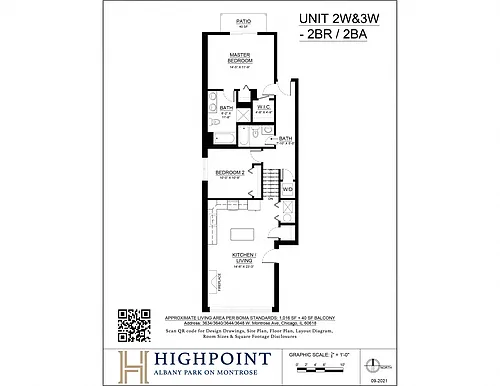 Floor plan 2 Bed 2 Bath