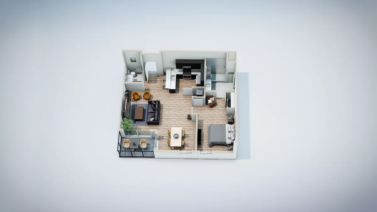 Floor plan 1 bedroom B