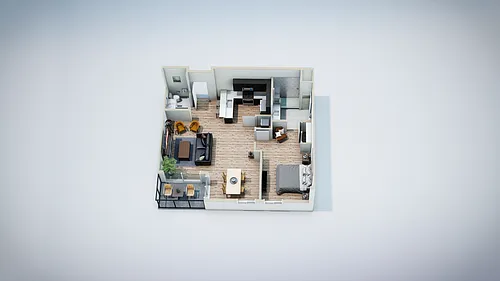 Floor plan 1 bedroom B