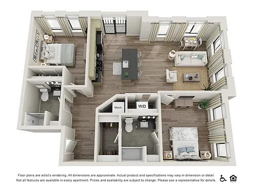 Floor plan 2 BR-B