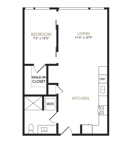 Floor plan 1X1 F