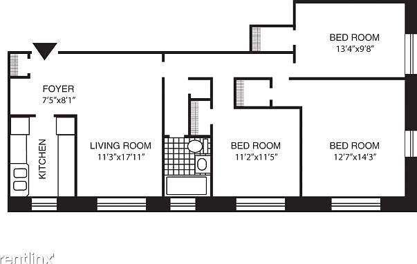 3 bed room lay out