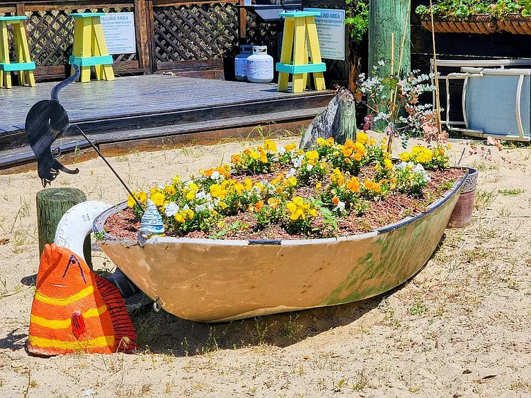 Orange Fish with Orange & Yellow Flowers