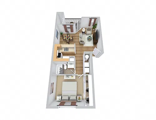Floor plan One Bedroom - Downstairs