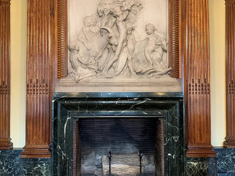 Great Room ornate fireplace