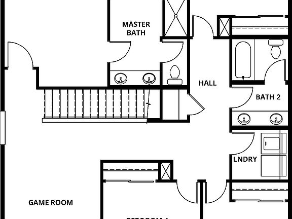 The second floor of the Stallion has the bedrooms and game room