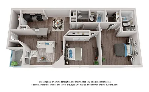 Floor plan 2 Bedroom 2 Bath