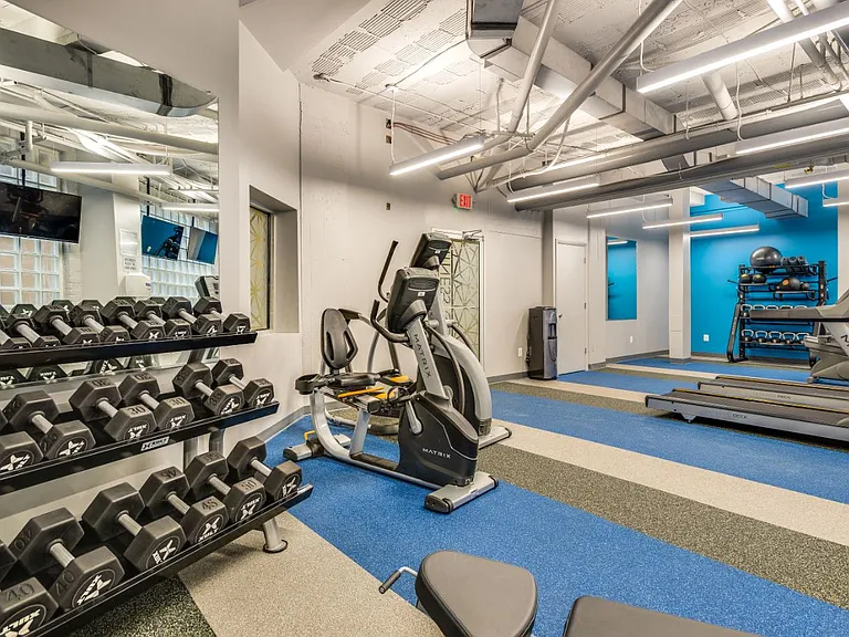 Fitness center weights area