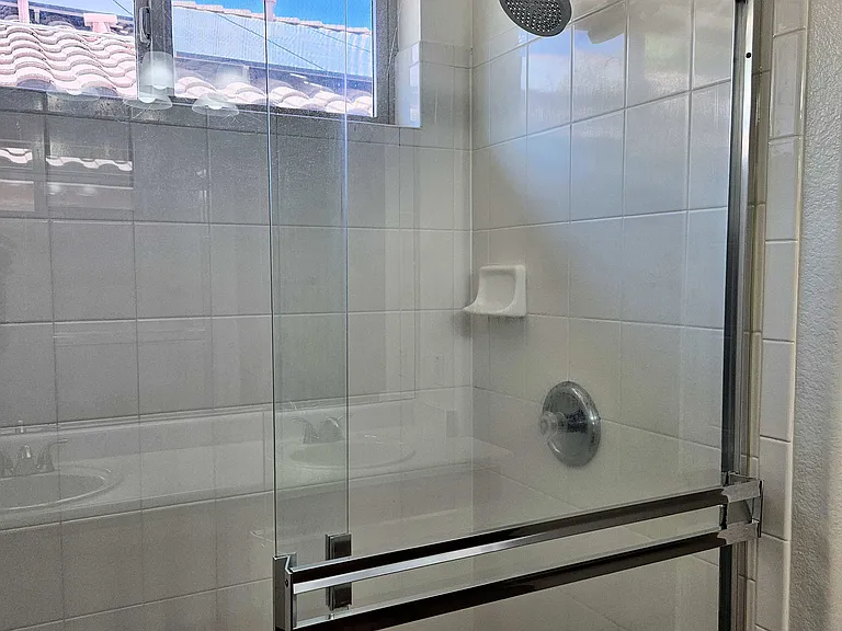 Large walk in shower in primary bath