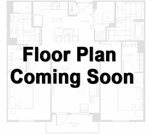 Floor plan 1 Bed / 1 Bath: Type B