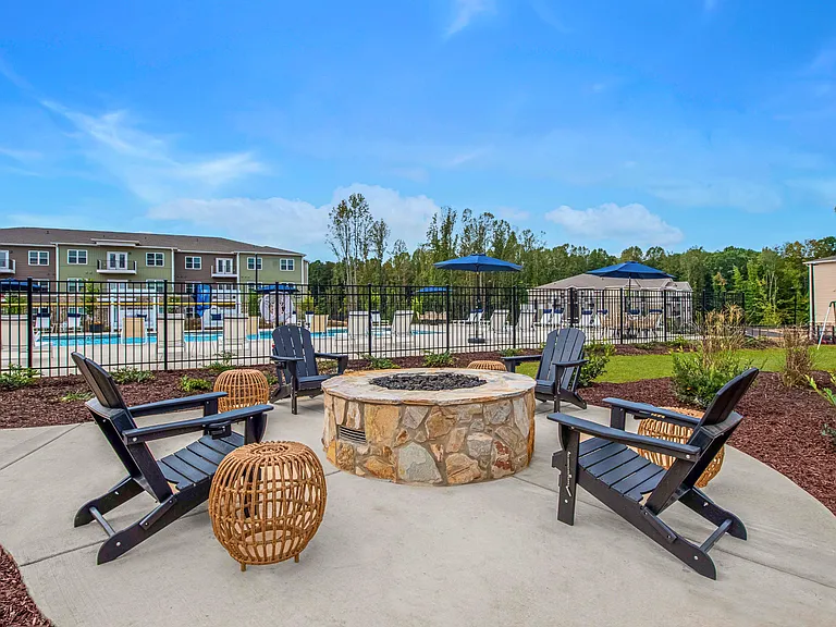Fire Pit and Seating at Preston Park Apartments in Burlington, NC