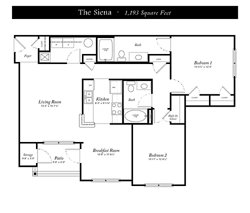 Floor plan Siena 2BR 2BA