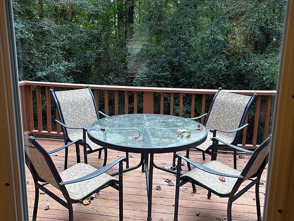 Deck furniture comes with the home or can be stored in the basement